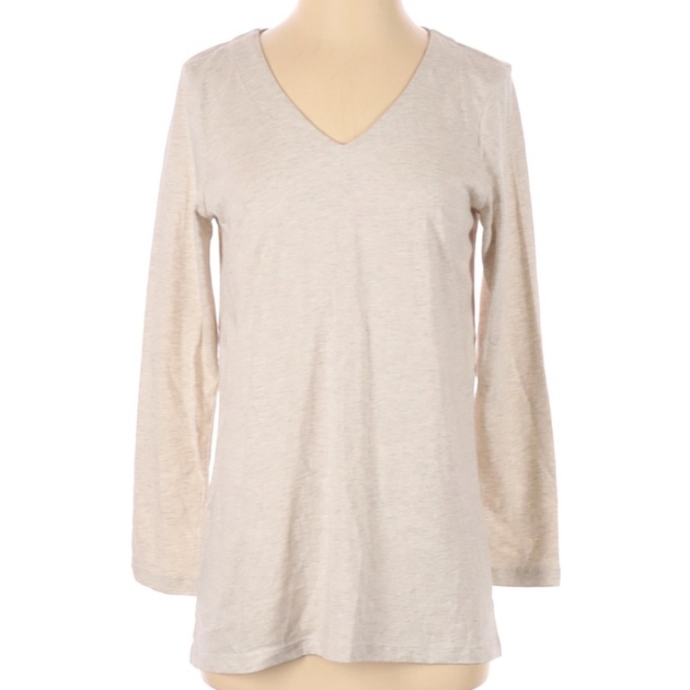 J Jill Oatmeal Heather V-Neck Top NWT Small‎ Petite